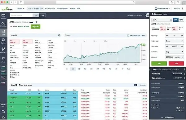 Questrade Trading app