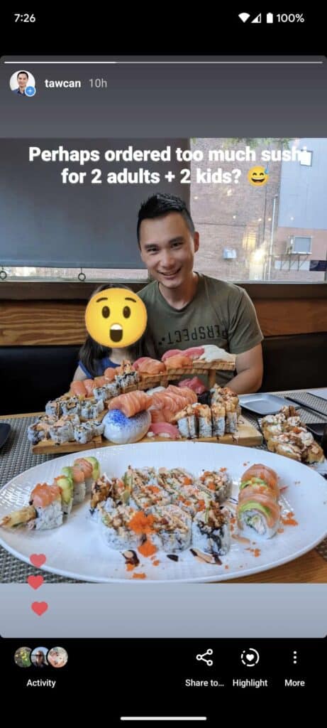 too much food