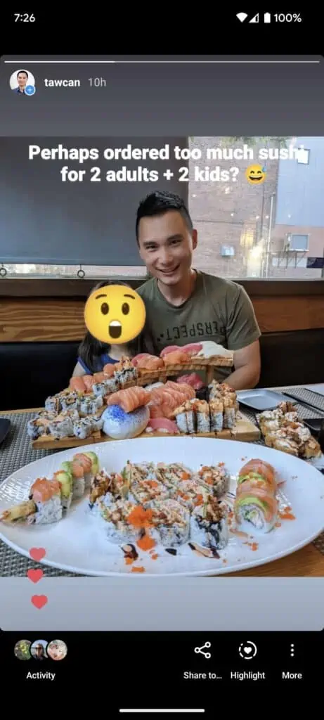 too much food