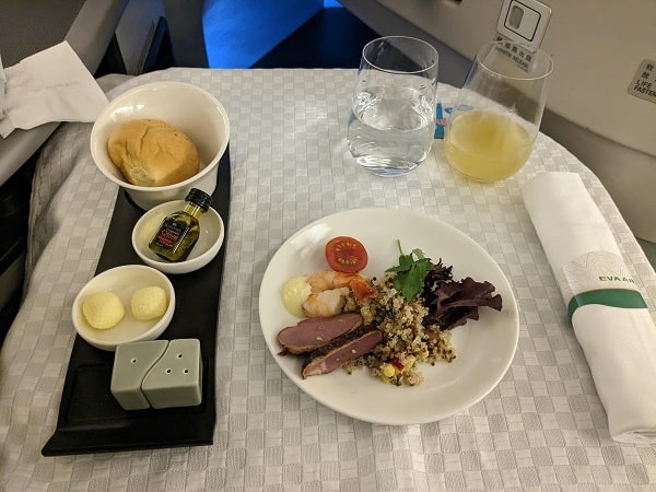 EVA business class meal