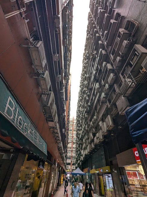 Walking around in Hong Kong. So many AC units!