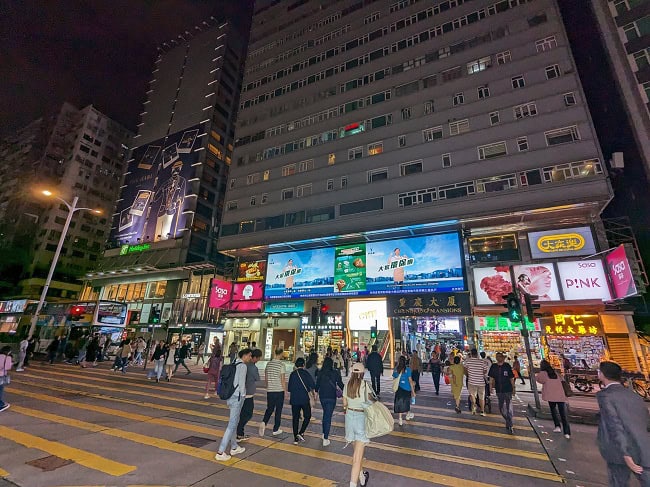 Walking around in Hong Kong at night