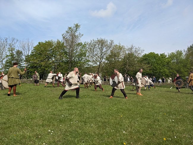 Battle demonstration in Ribe Viking Museum