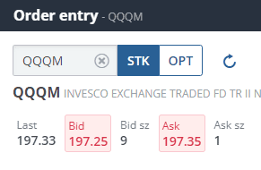QQQM bid ask spread