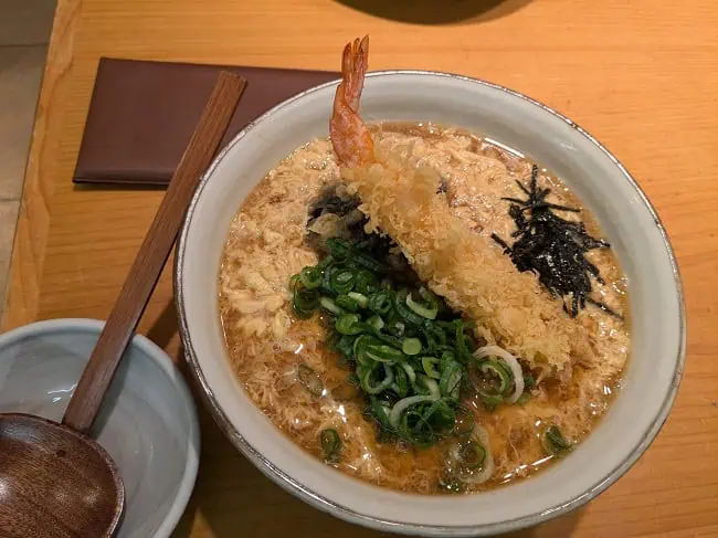 Kishimen (flat udon noodle), a specialty in Nagoya