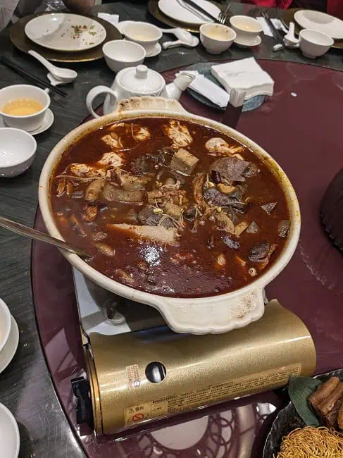 Spicy hot pot. It was quite spicy.