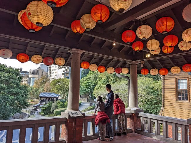 Checking out the view at Beitou Hot Spring Museum