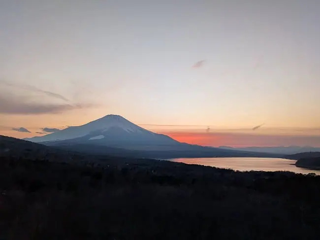 Beautiful sunset view of Mt. Fuji