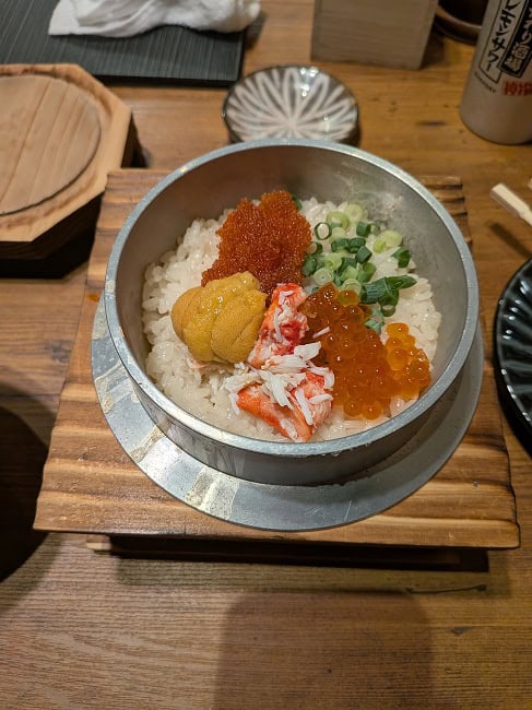 Seafood kettle rice (kamameshi). A dish I had one night at a Japanese Izakaya place