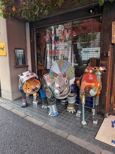 Cool displays in front of a store in the Ebisu area